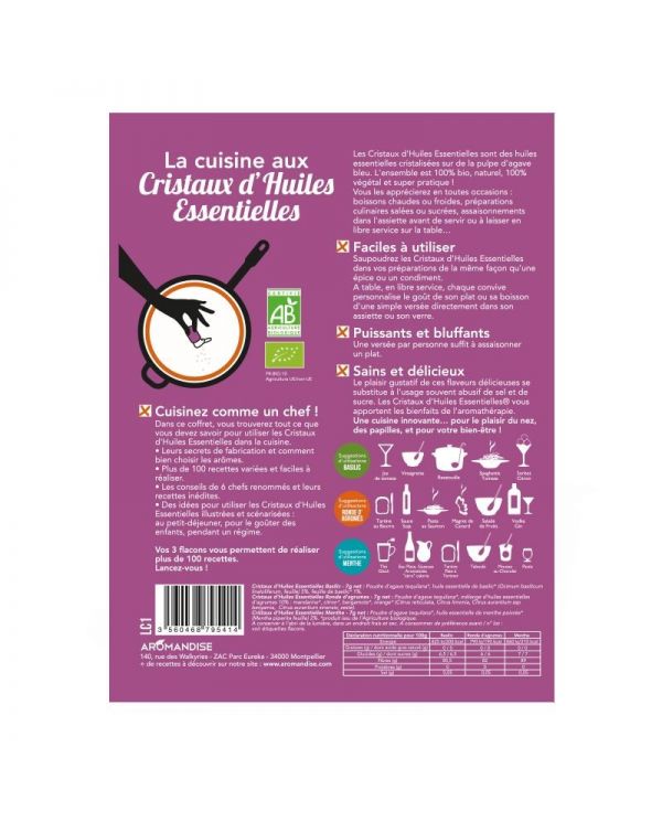 Coffret d'initiation à la cuisine aux cristaux d'huiles essentielles Bio - Aromandise Aromandise - 3