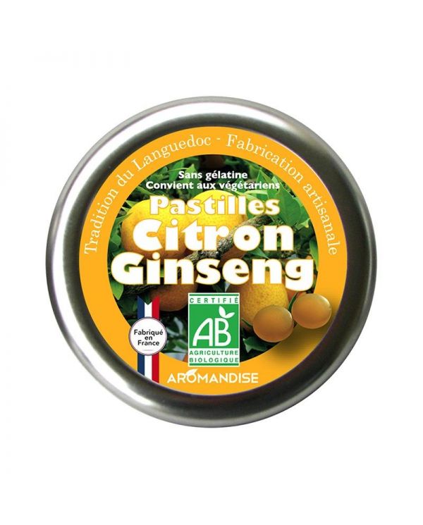 Pastilles Bio au Citron et Ginseng (Vegan) - 45 g - Aromandise Aromandise - 1