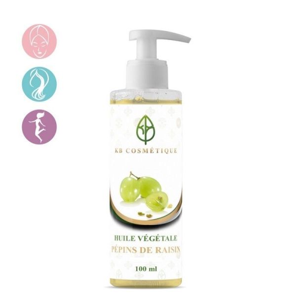 Huile Végétale de Pépins de Raisin - 100 ml - KB Cosmétique