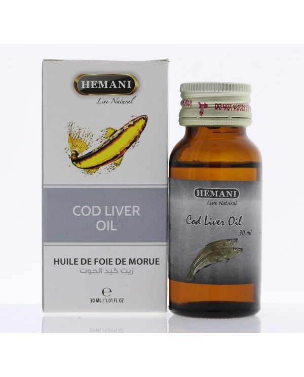 Huile de Foie de Morue (Cod Liver Oil) de 30 ml - 100% Naturelle - Hemani