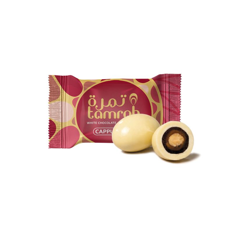 Tamrah Cappuccino - Dattes aux amandes enrobées de Chocolat blanc