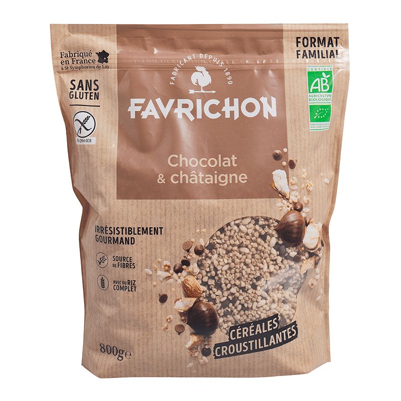 Céréales Chocolat & Châtaigne Bio (Format familial) - 800g  - Favrichon