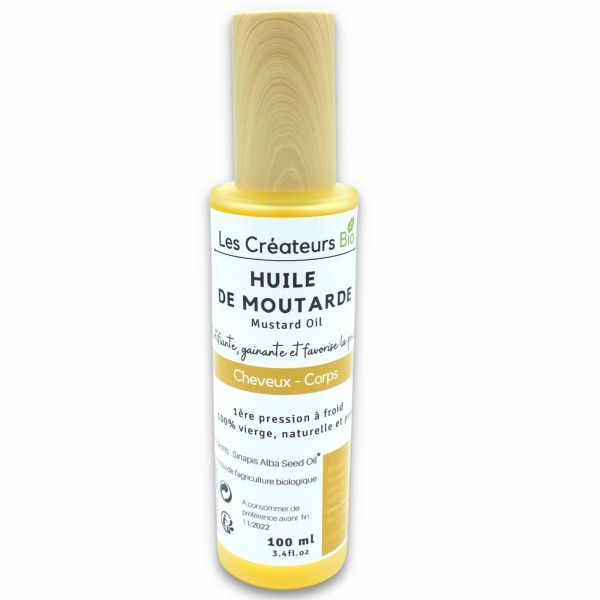 Huile de Moutarde (Mustard Oil) pour cheveux et corps - Pure et