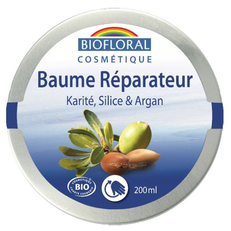 Baume Réparateur Bio au Karité, Silice, Argan et Cire d'Abeille - 200 ml - Biofloral