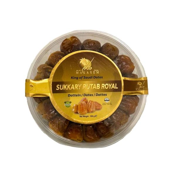 Dattes Sukkari Rutab Royal (Qualité Premium) d'Arabie Saoudite 550g - Makarem