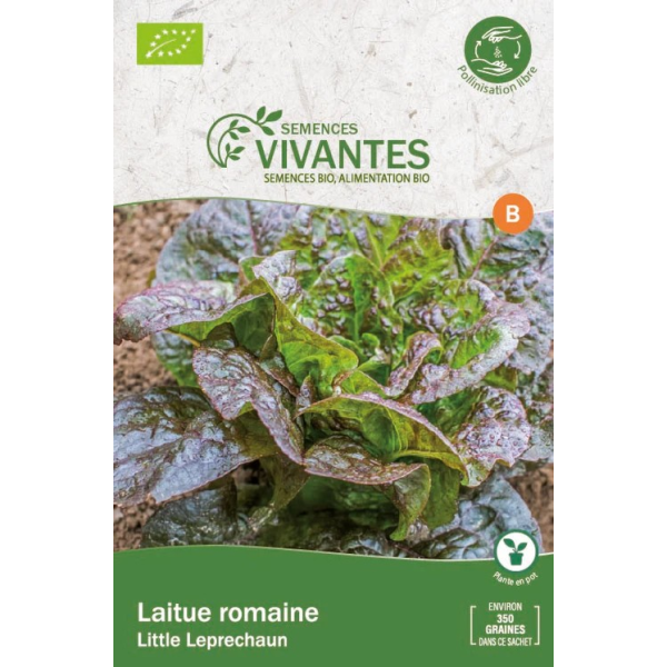 Graines de Laitue Romaine Bio (Little Leprechaun) - Sachet de 350 graines à planter - Semences Vivantes