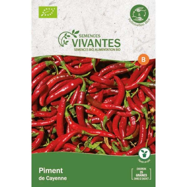 Graines de Piment de Cayenne Bio (Demeter) - Sachet de 25 graines à planter - Semences Vivantes