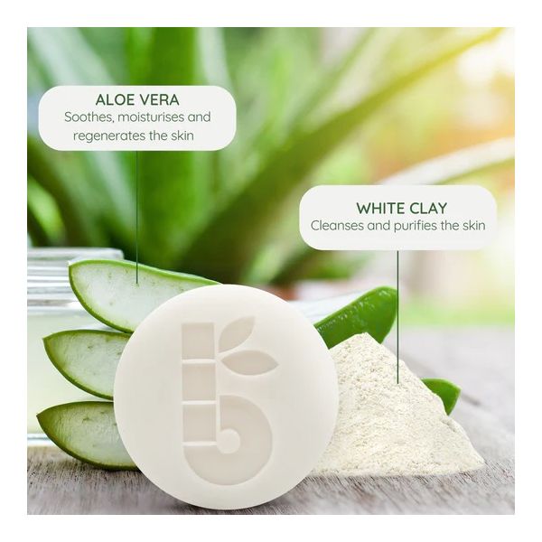 Savon de Rasage sans parfum - Argile Blanche & Aloe Vera Bio - 80g - Bambaw