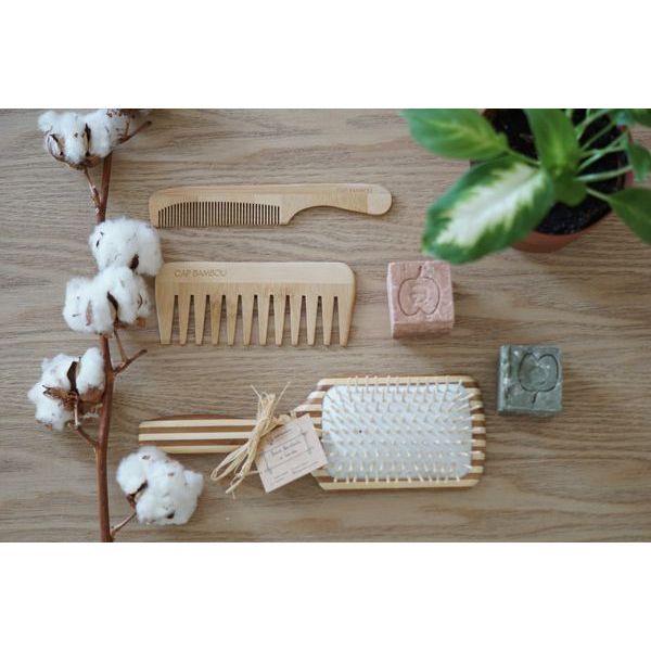 Brosse à cheveux démêlante Large en Bambou - Bouclés, Crépus, Frisés & Ondulés - CAP BAMBOU