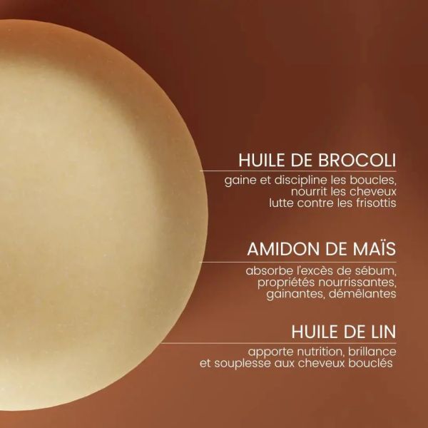 Shampoing Solide Bio pour Cheveux bouclés - Amidon de Maïs, Huile de Brocoli & Lin - 85g - Endro