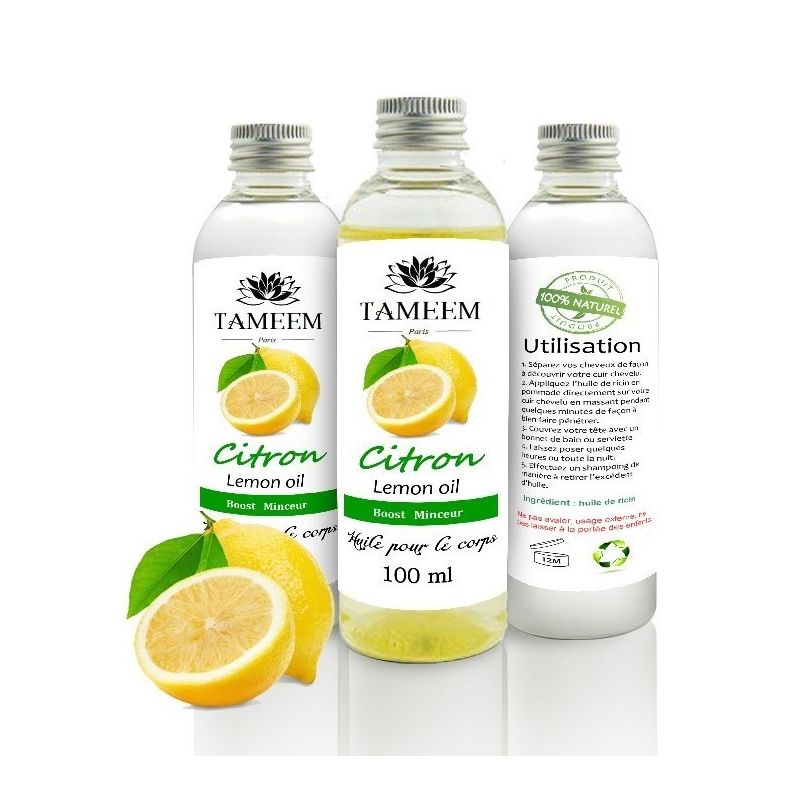Huile de Citron (Lemon Oil) - 100% Naturel - 100 ml - Tameem