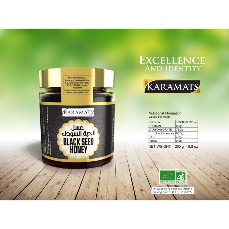 Miel de Forêt Noire et Graine de Nigelle 250g - 100% Naturel - Karamats